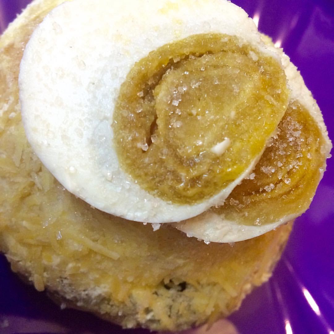 ensaymada topped with salted egg